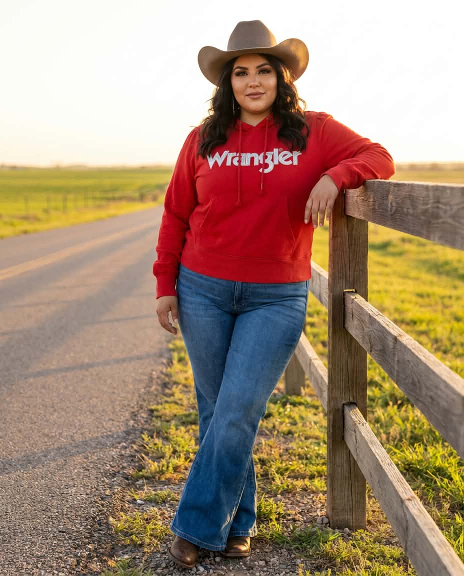 Wrangler Metallic Varsity Logo Hoodie – Red