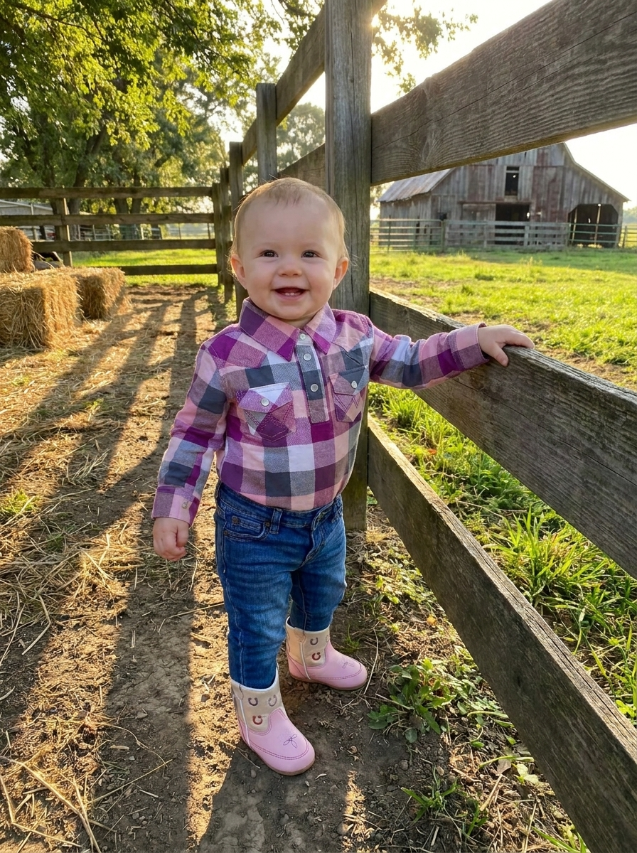 🌸 Baby Girl Wrangler Soft Pearl Snap Bodysuit