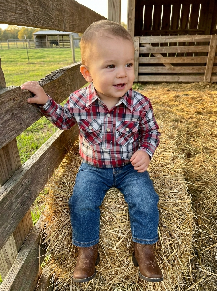 🤠Baby Boy Wrangler Pearl Snap Bodysuit