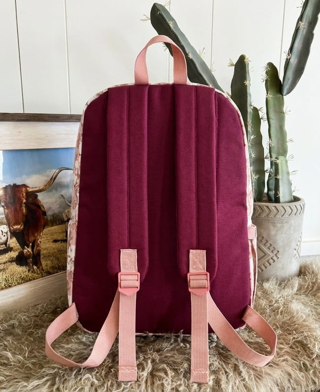 Montana West Backpack - Pink Checkered Buckin' Horse