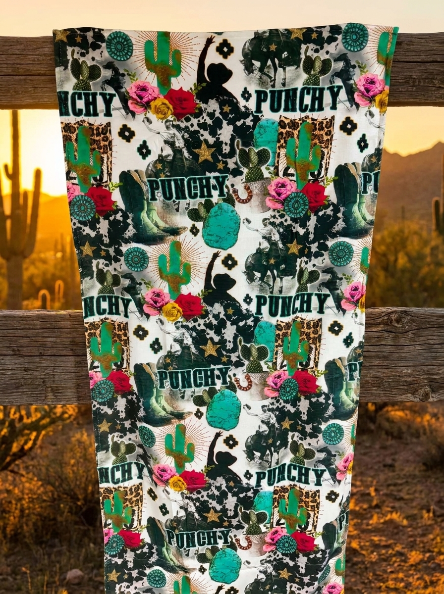 Punchy Cowgirl Western Towel