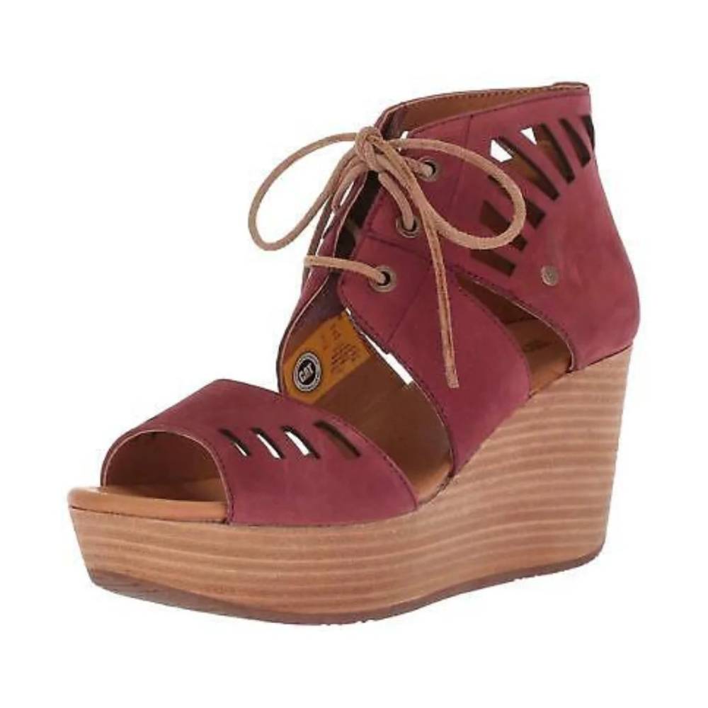CAT Pink Cutout Wedge Sandals