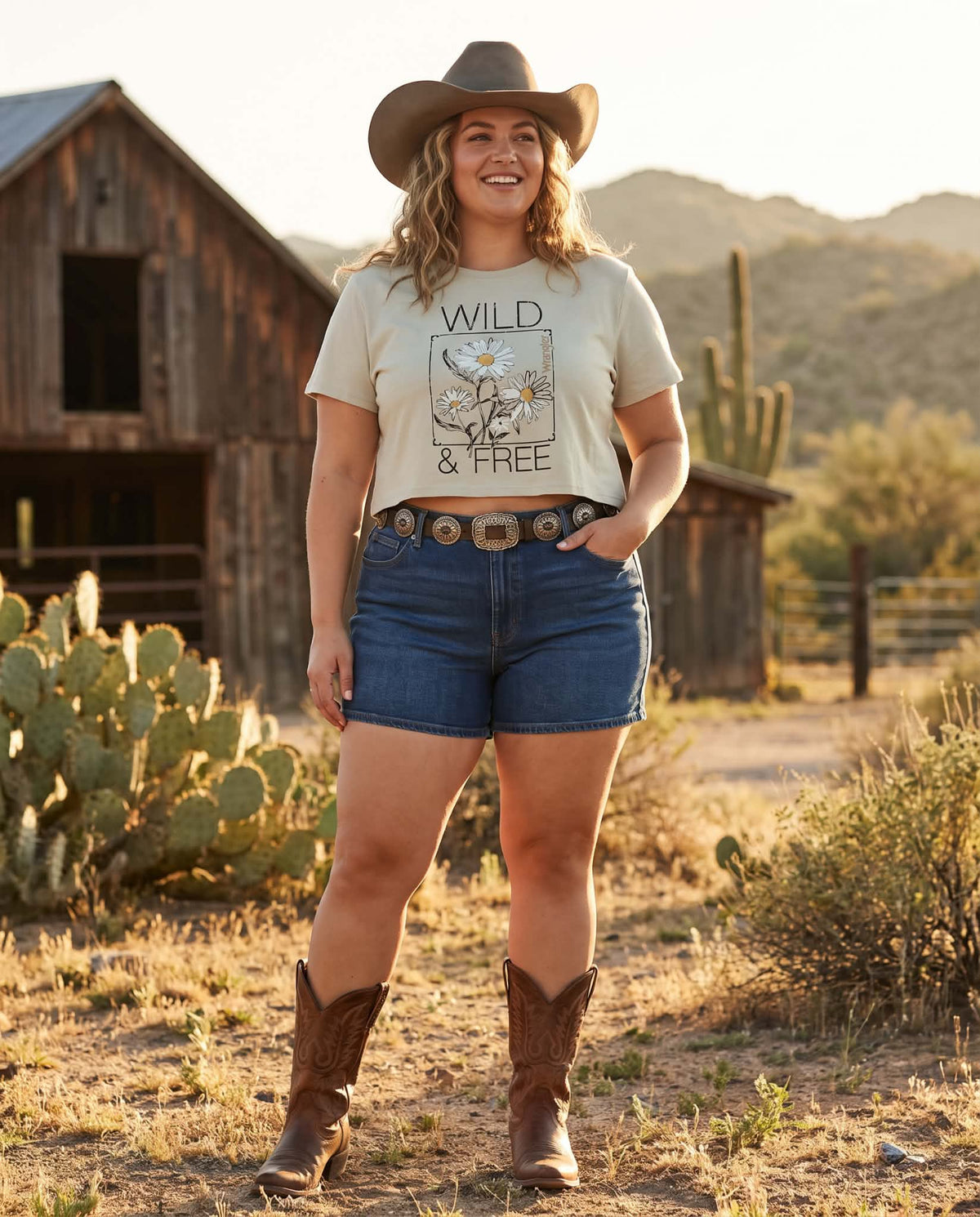 Wrangler Wild & Free Cropped Graphic Tee