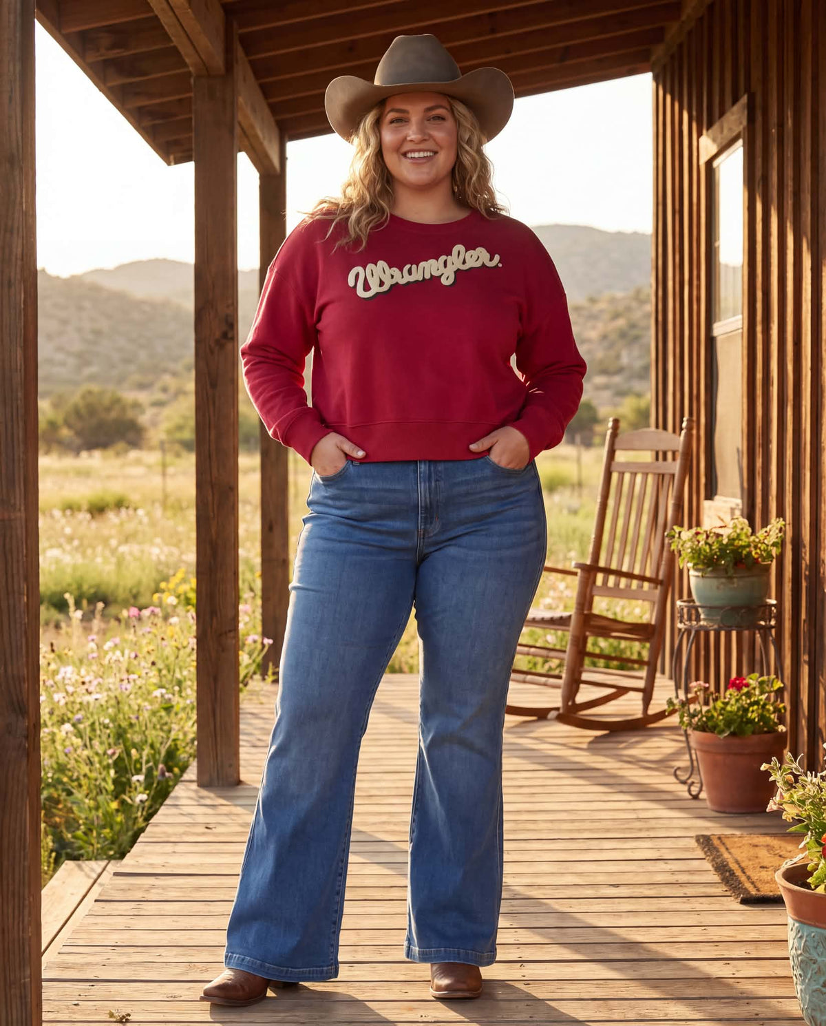 Wrangler Varsity Chenille Logo Crewneck Sweatshirt