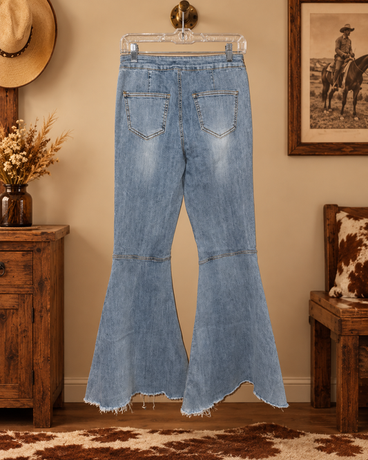 Afterglow High Rise Super Flare Jeans – Light Wash