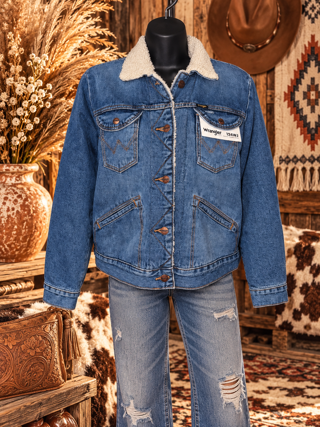 Wrangler ICONS Sherpa-Lined Denim Jacket