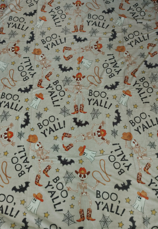 Boo Y’all Western Halloween Throw Blanket — 50" x 70"