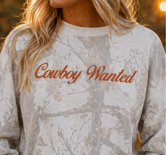 Cowboy Wanted Camo Crewneck Sweatshirt