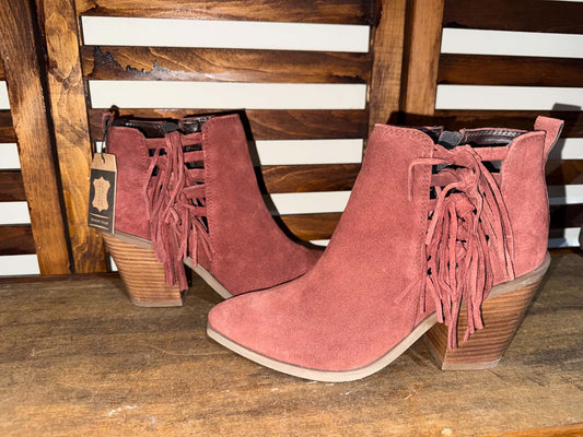 The Renegade Fringe Bootie - Dusty Rust