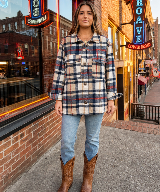 High Plains Plaid Shacket – Blue Multi