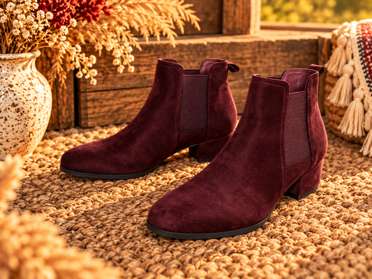 Wine Country Suede Chelsea Booties