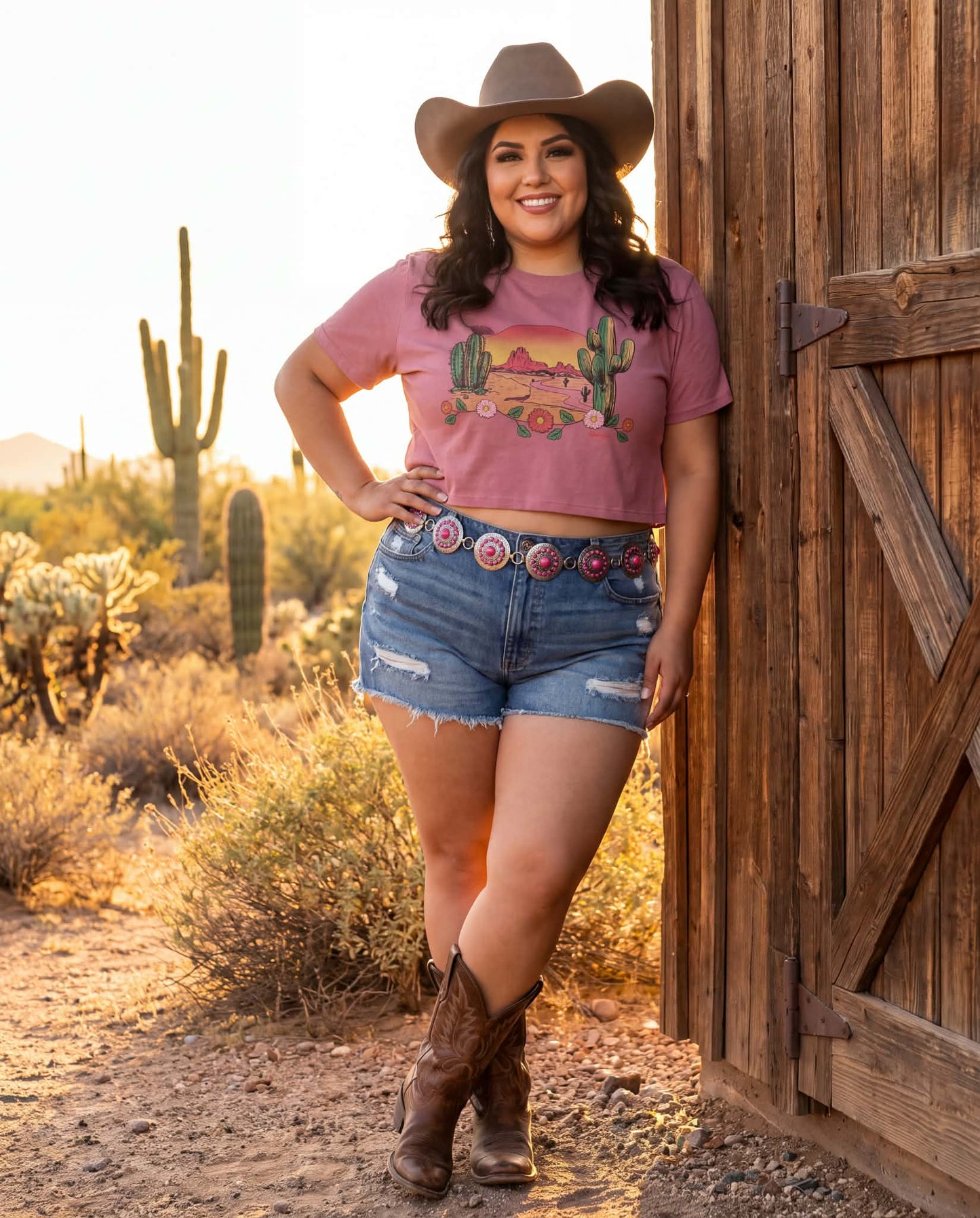 Wrangler Pink Cropped Graphic Tee