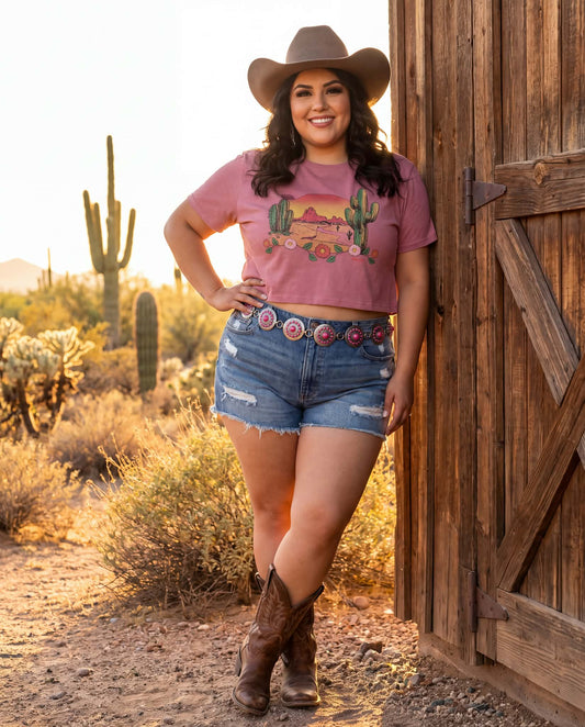 Wrangler Pink Cropped Graphic Tee