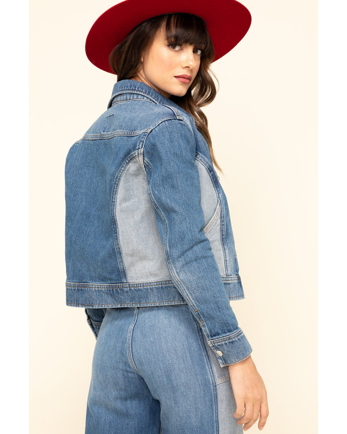 Contrast seamed denim jacket