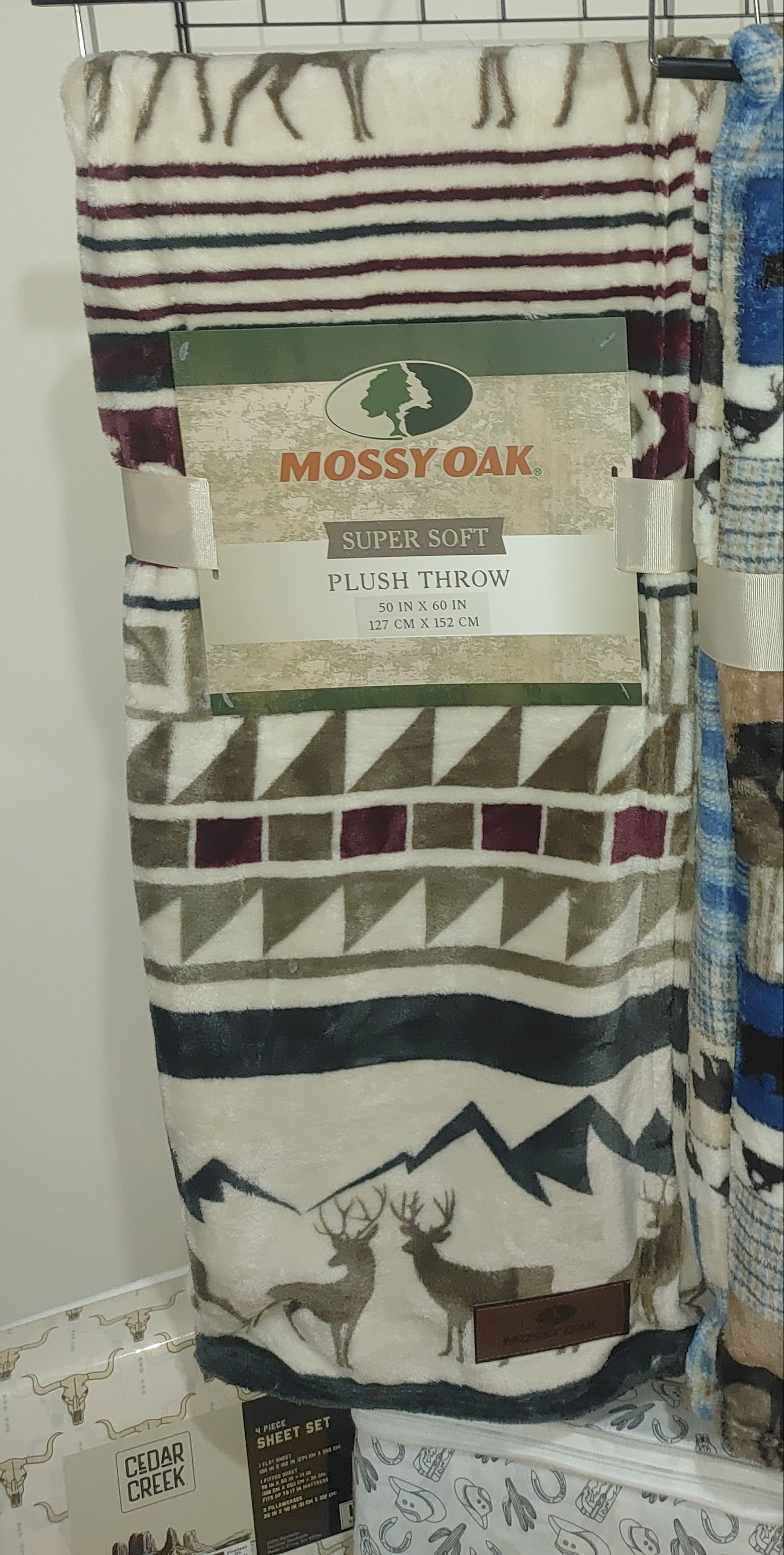 Super Soft Plush Blanket - Mountain Deer Aztec