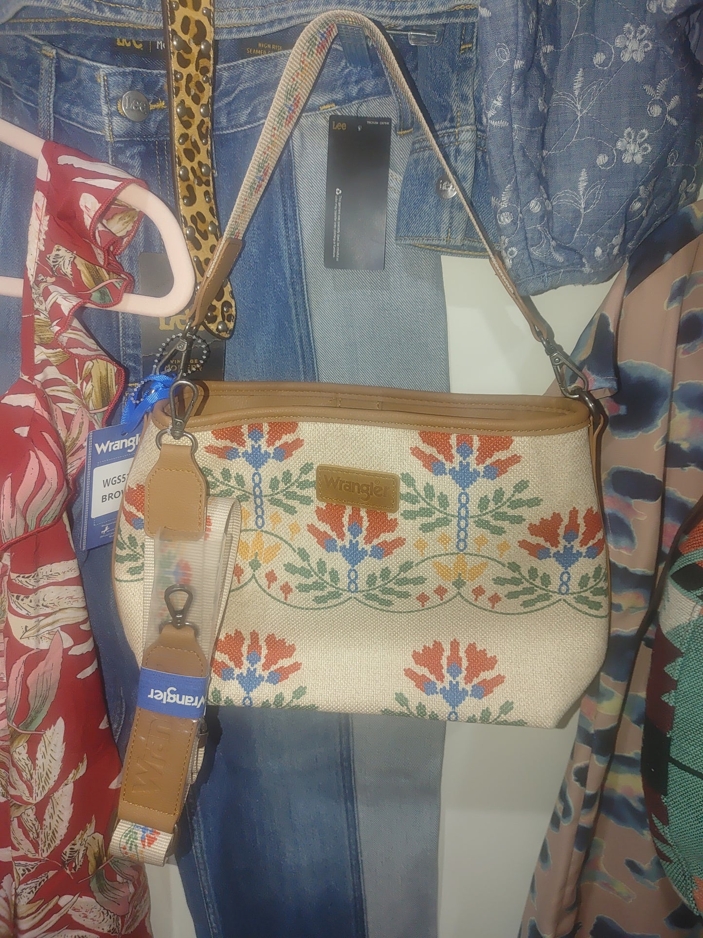 Floral Embroidered Hobo Shoulder Crossbody Bag