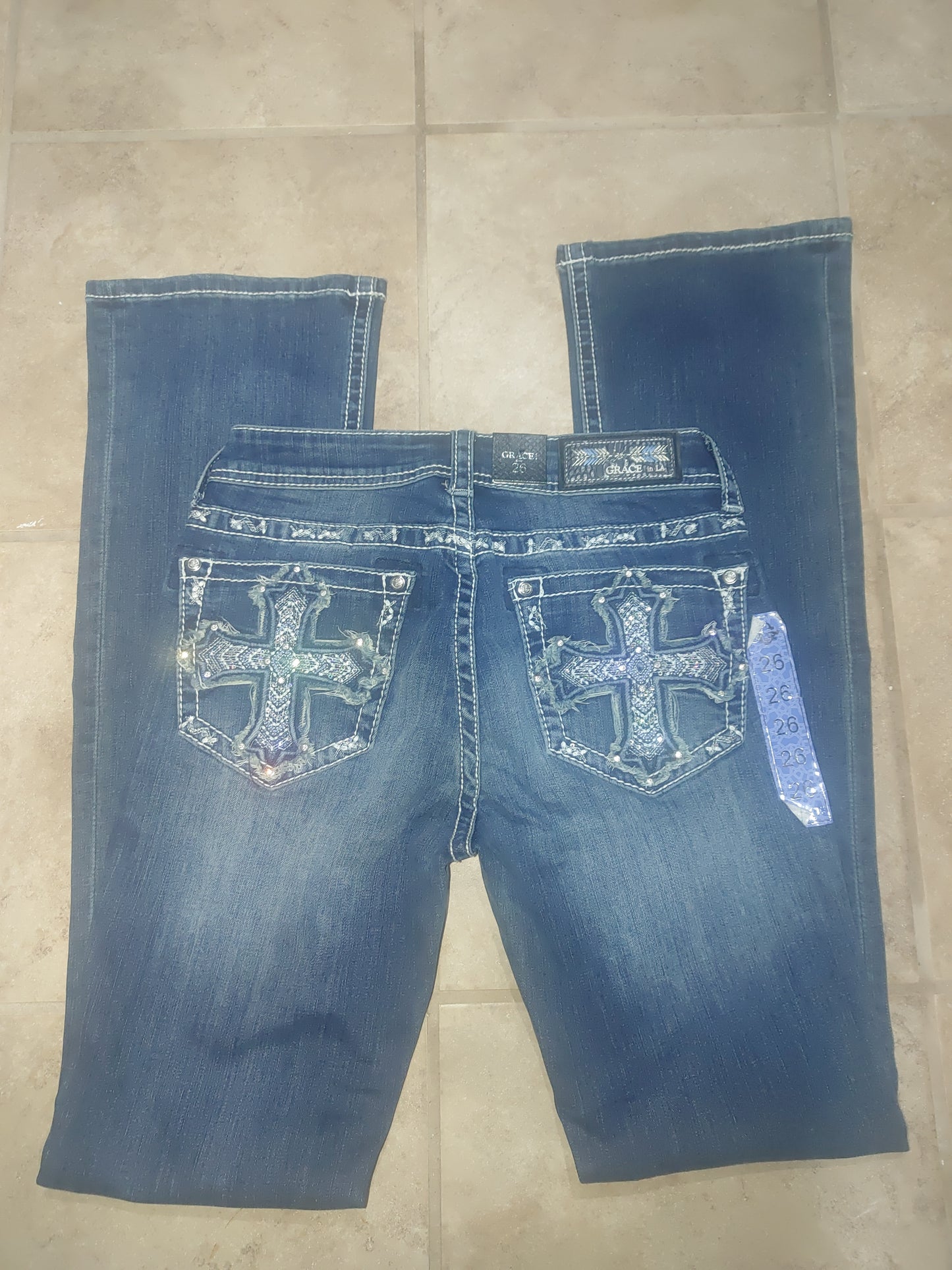 Embellished Cross Pocket Women's Jeans