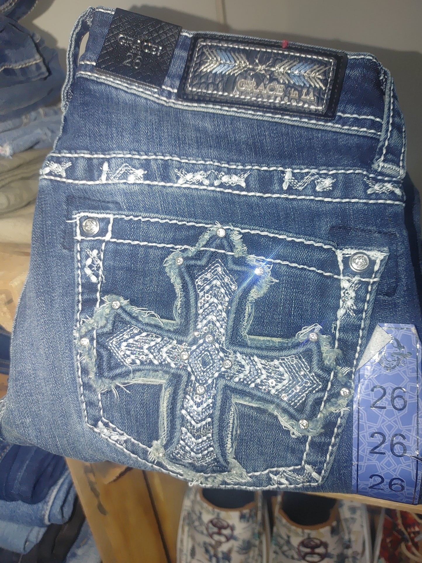 Embellished Cross Pocket Women's Jeans