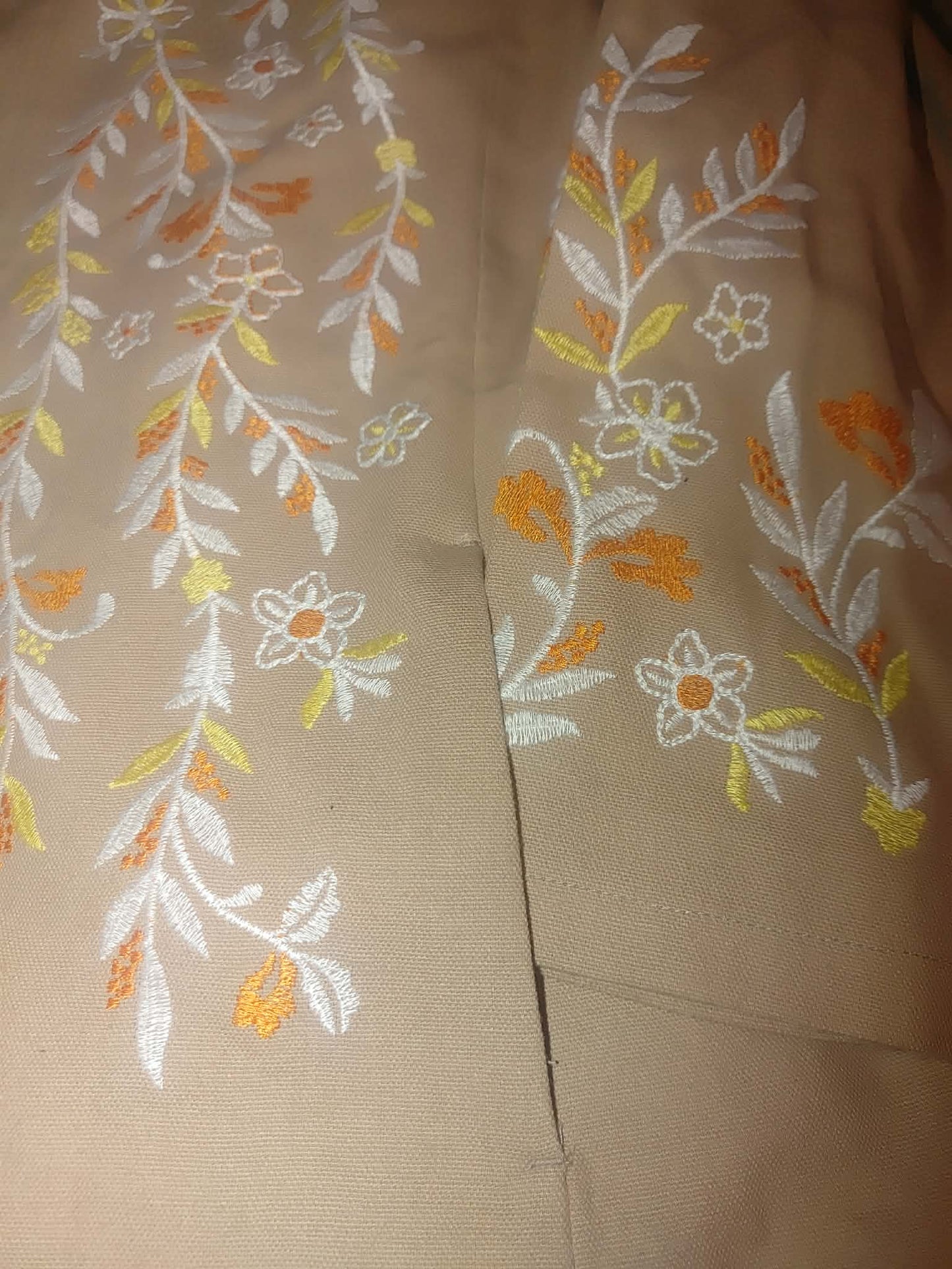 Tan Embroidered Bracelet-Sleeve Jacket