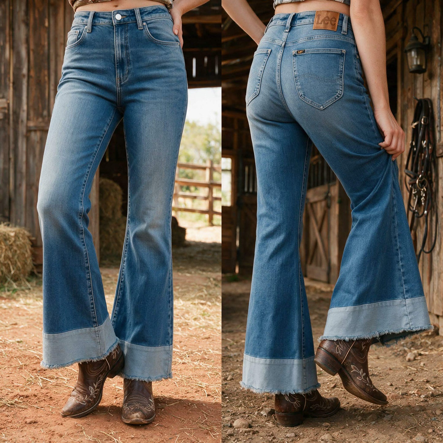 Wrangler Vintage Modern Two-Tone Flare Jeans