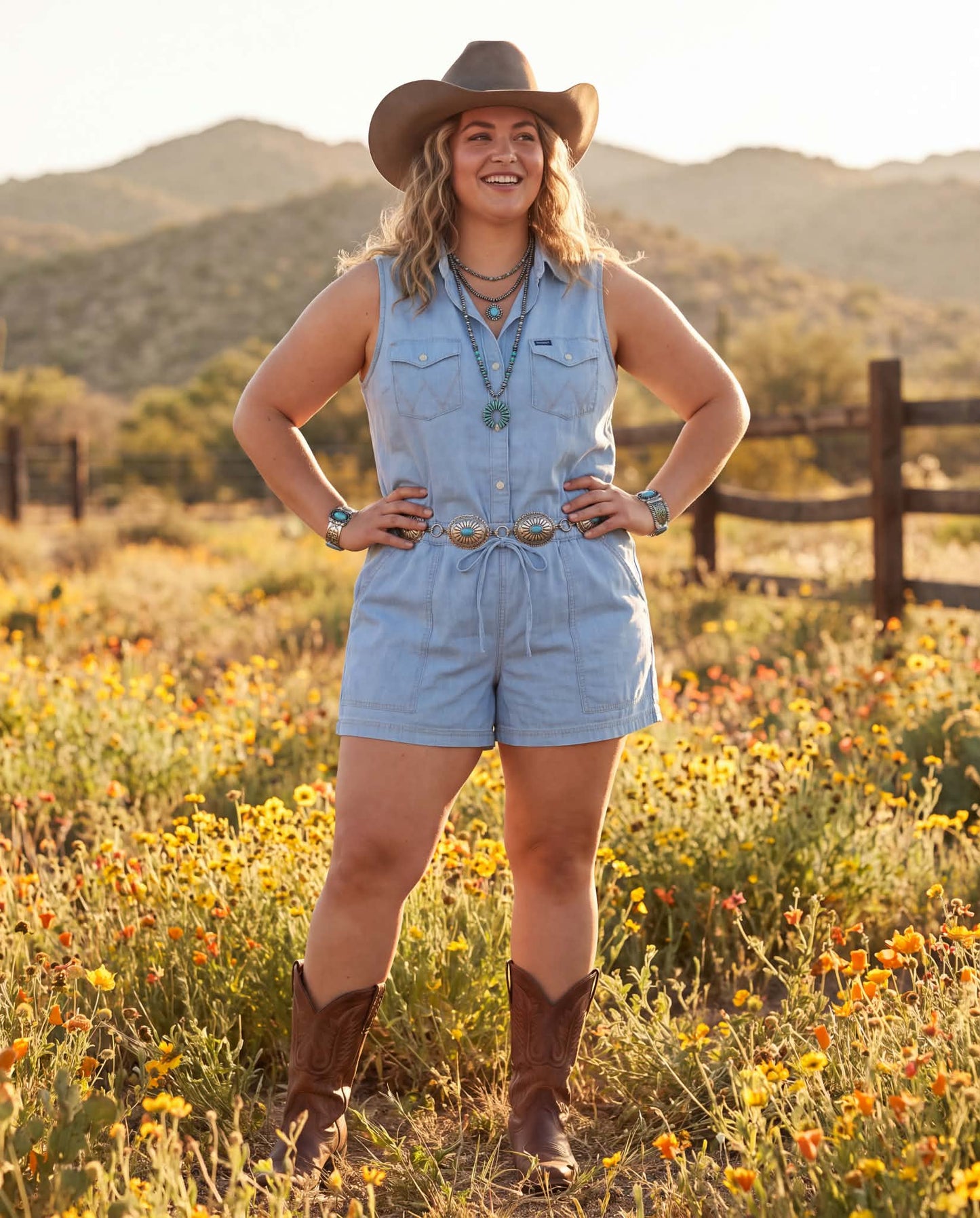 Wrangler Lightweight Chambray Denim Romper