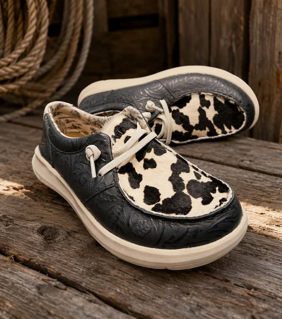 Ariat Women's Hair-On Tooled Hilo Casual Moc Toe Shoes