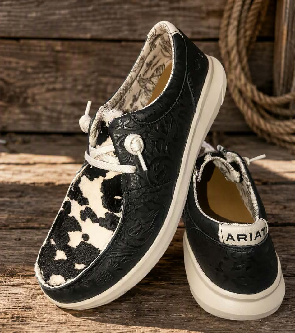 Ariat Women's Hair-On Tooled Hilo Casual Moc Toe Shoes