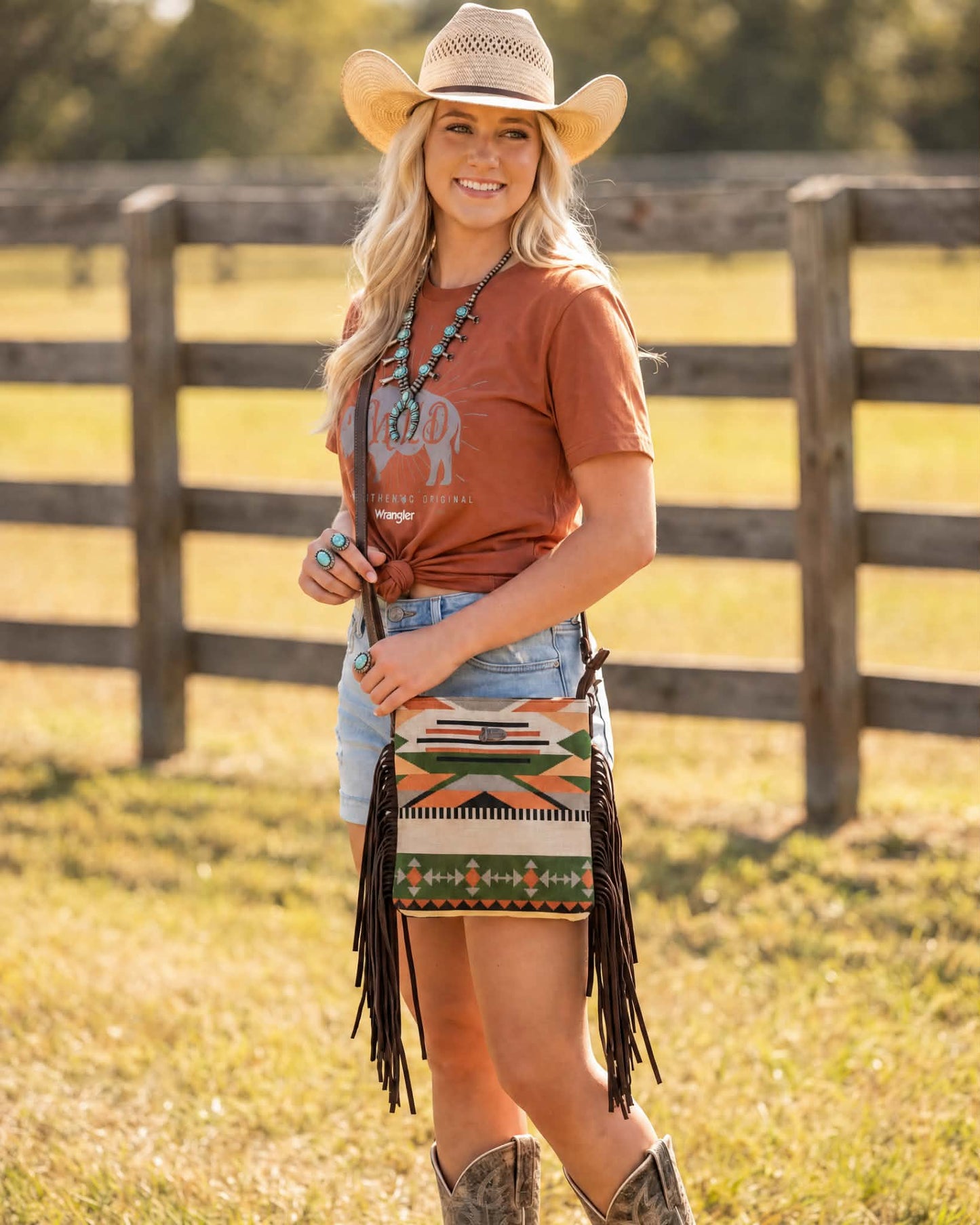 Wrangler Wild Buffalo Graphic Tee – Rust