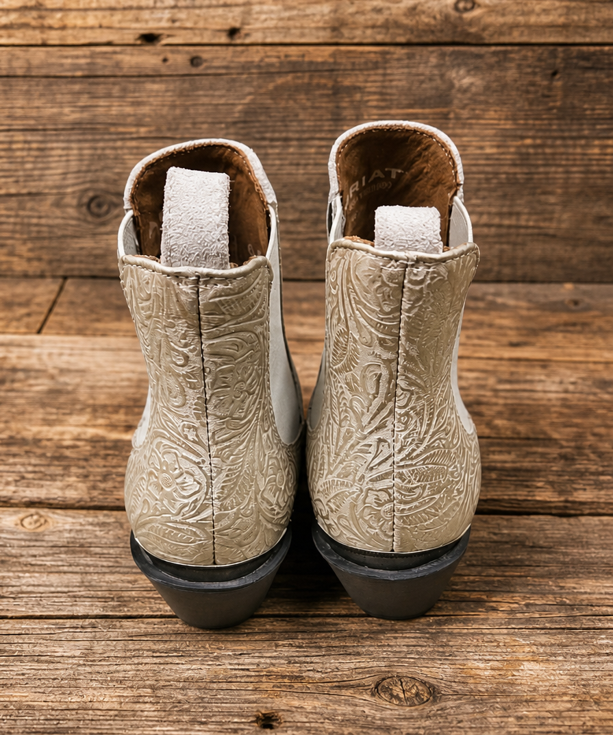 Ariat Cream Suede Western Chelsea Ankle Boots