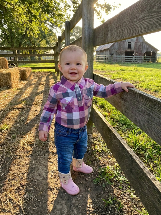 🌸 Baby Girl Wrangler Soft Pearl Snap Bodysuit