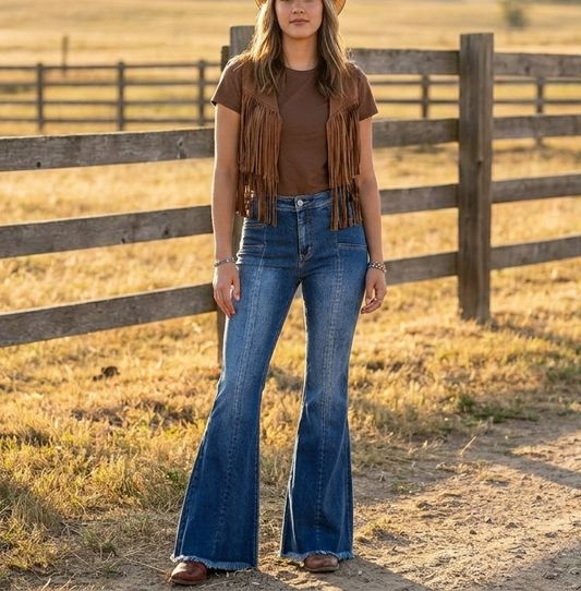 KanCan High-Rise Front-Seam Flare Jeans