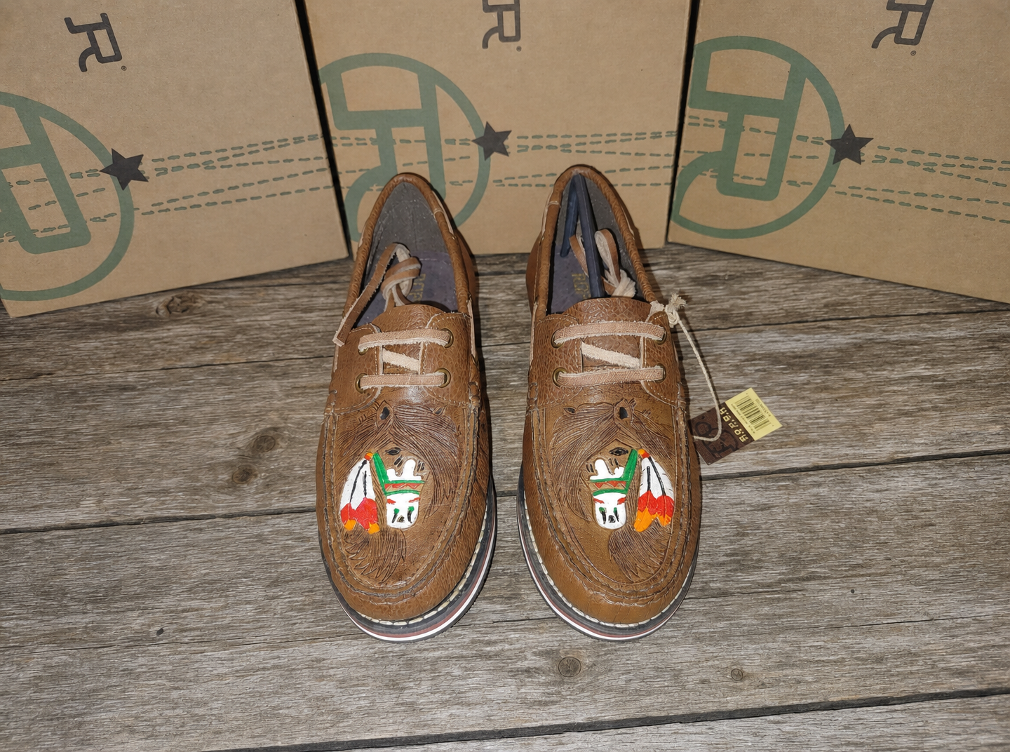Roper Filly Brown Leather Moccasins