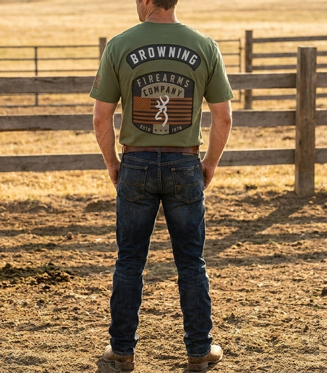 Browning Men's Military Green Hunting Co Tee