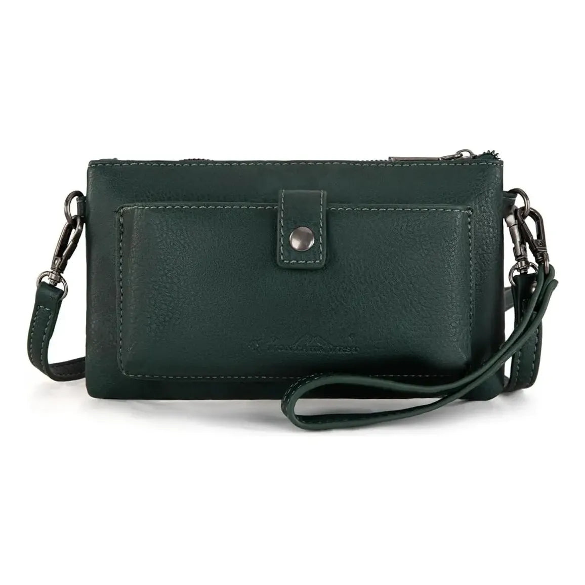 Green Sequin Aztec Tooled Crossbody / Wristlet