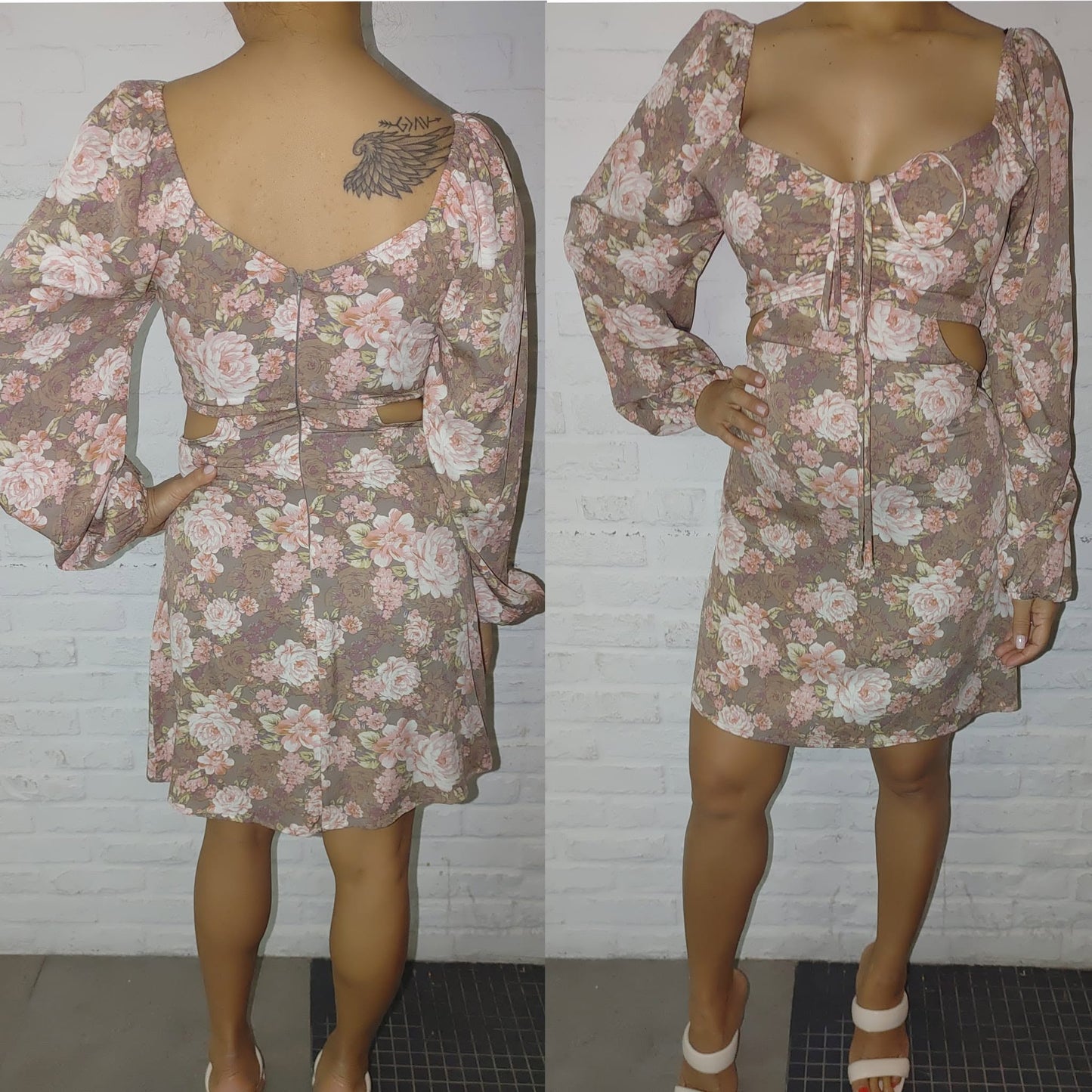 Dusty Taupe Rose Dress