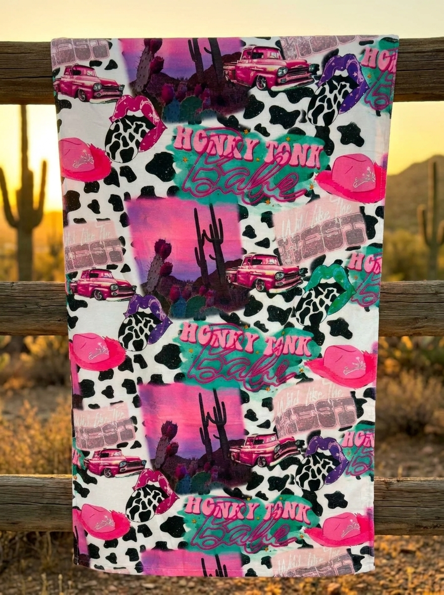 Honky Tonk Babe Western Towel