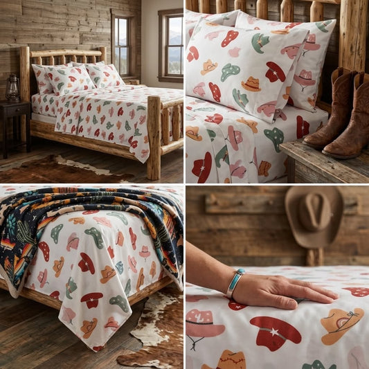 Cowboy Hat Queen 4-Piece Sheet Set