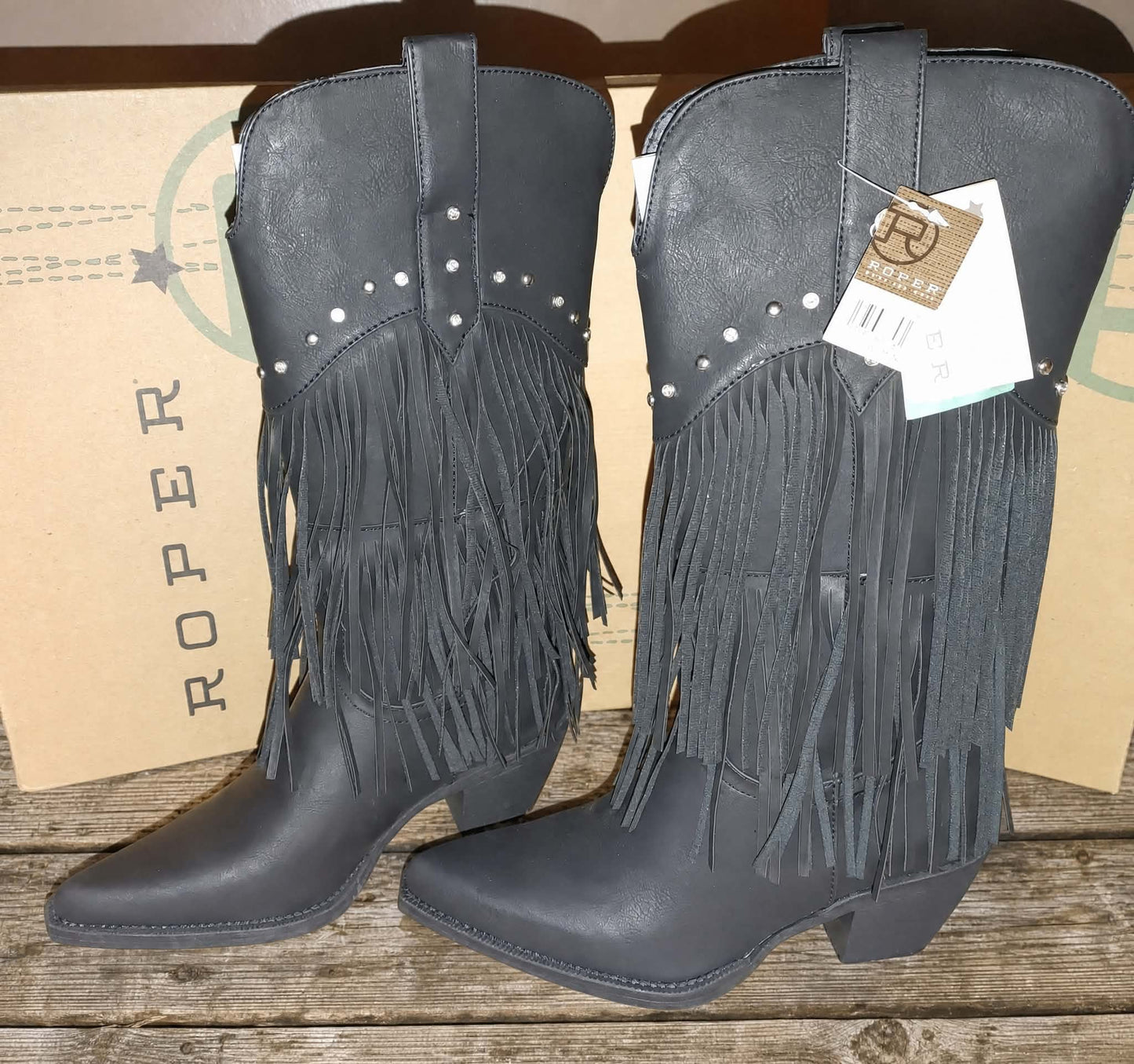 Roper Oakley Fringe Cowboy Boots