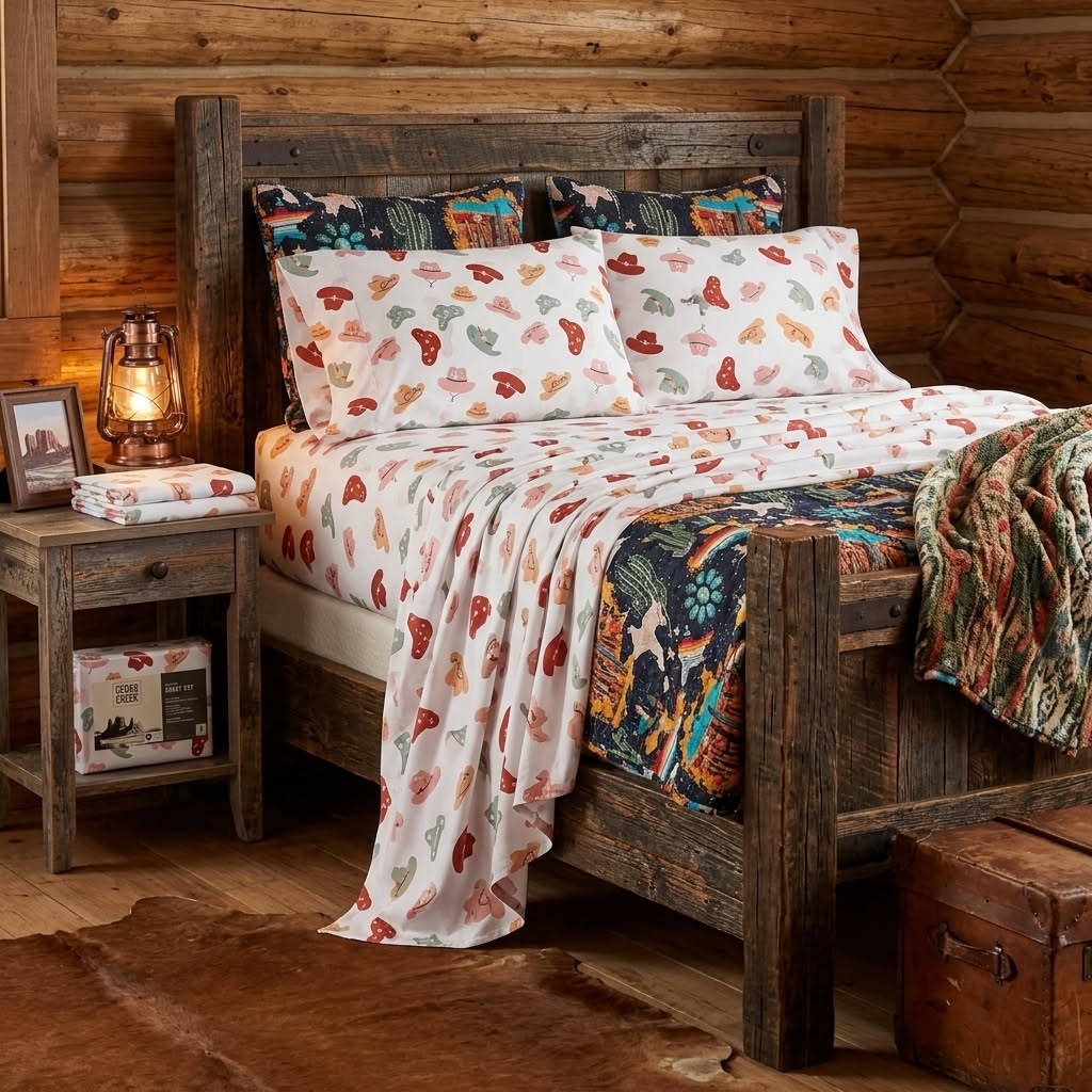 Cowboy Hat Queen 4-Piece Sheet Set
