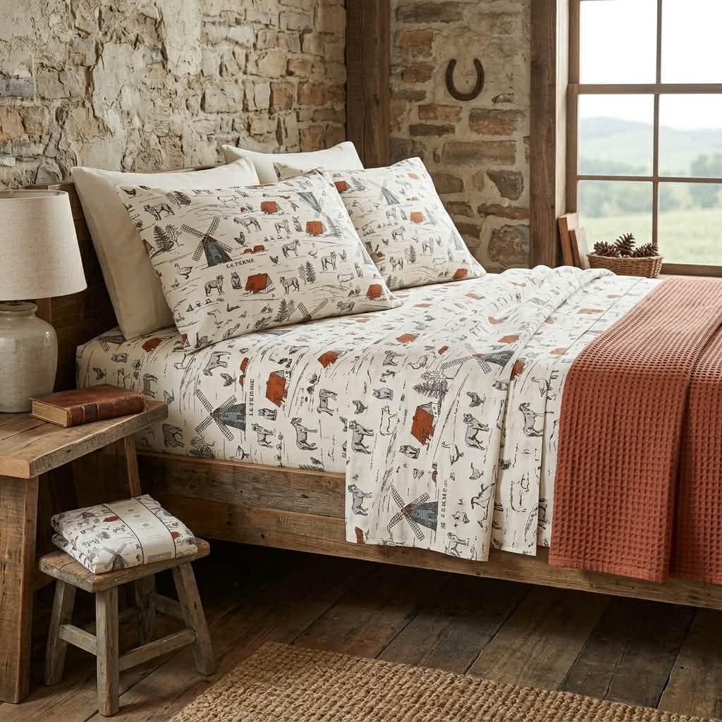 Farmhouse Windmill King 4-Piece Sheet Set