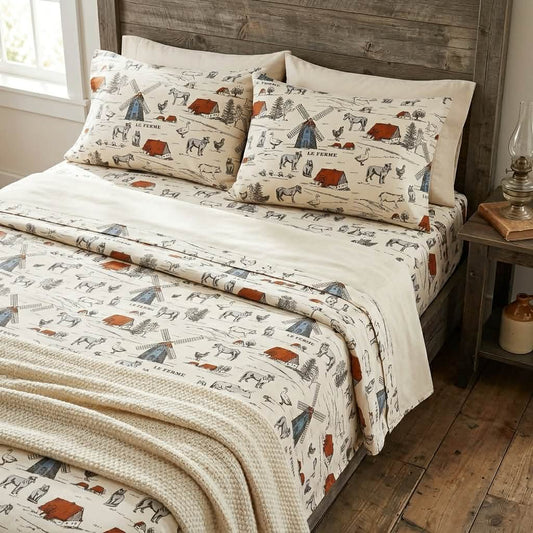 Farmhouse Windmill King 4-Piece Sheet Set