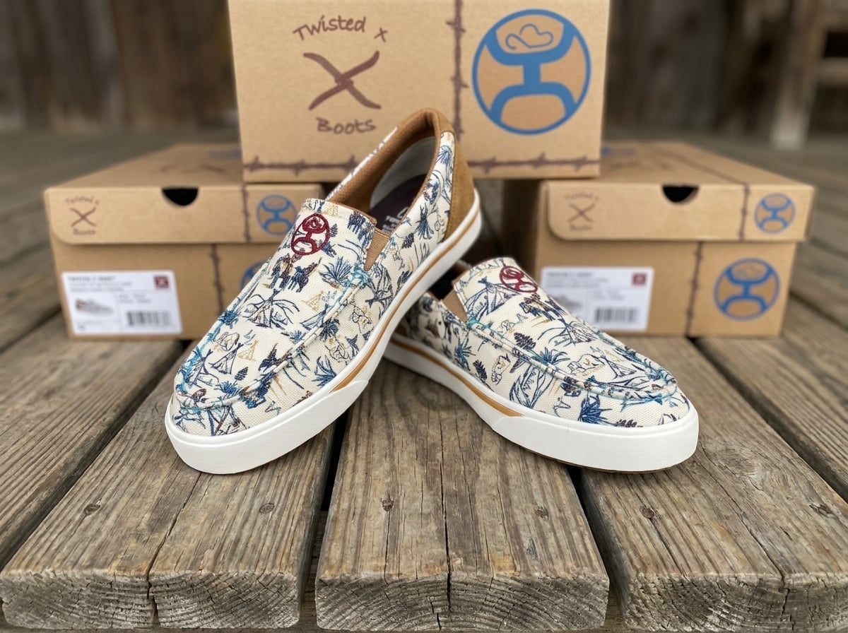 Twisted X Hooey Men's Western Print Canvas Slip-On Loper