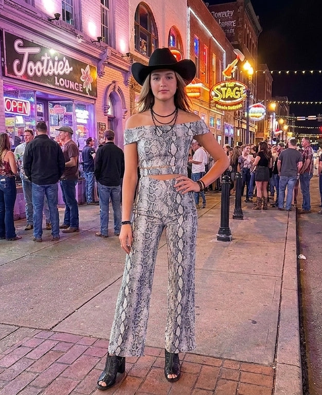 Womens Python Bootcut Cutout Jumpsuit