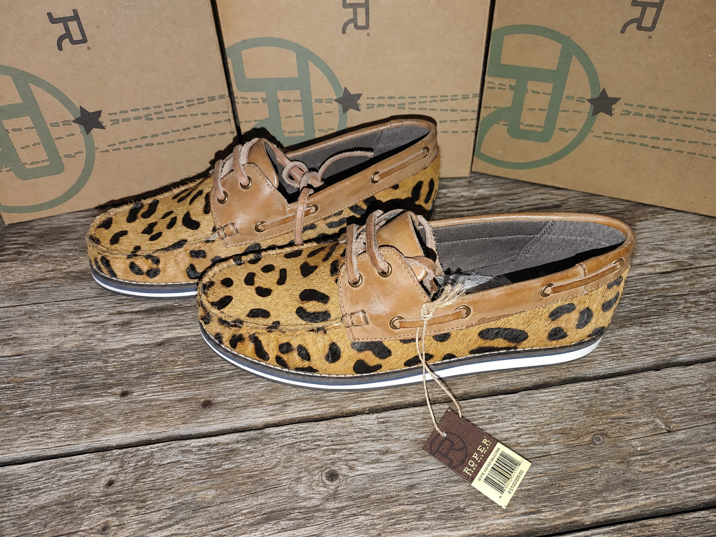 Roper Leopard Hair-On Hide Shoes