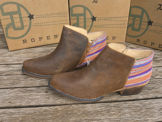 Roper Serape Heel Fashion Booties – Snip Toe