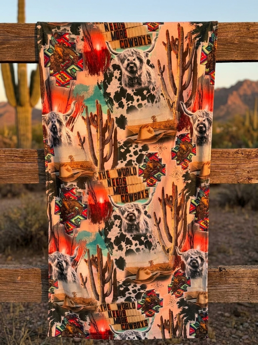 The World Needs More Cowboys Western Towel
