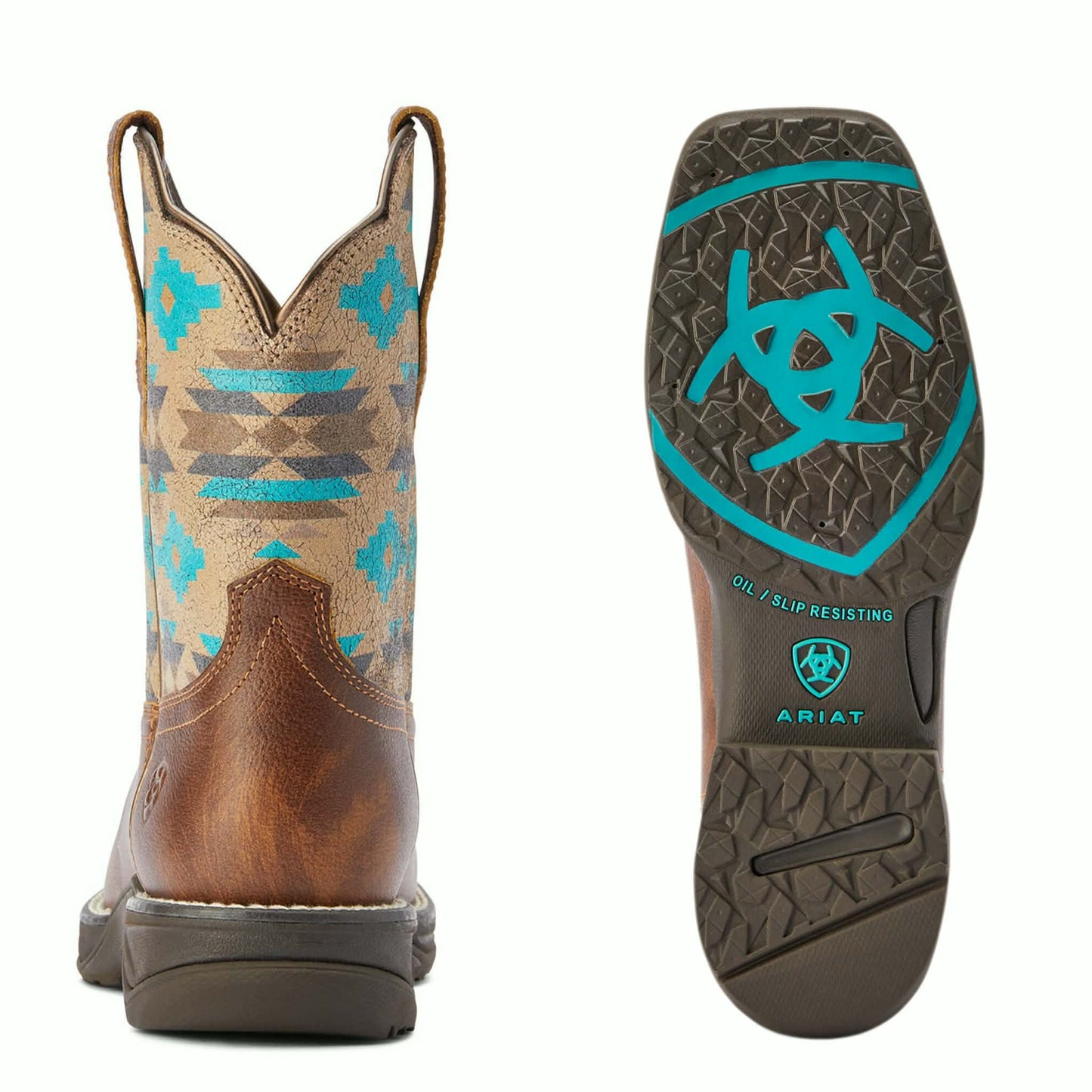Ariat Anthem Shortie Savanna Women's Western Boots - Dry Taupe/Turquoise Blanket