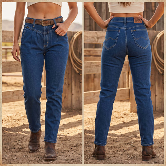 Lee High Rise Yoke Pleated Jeans