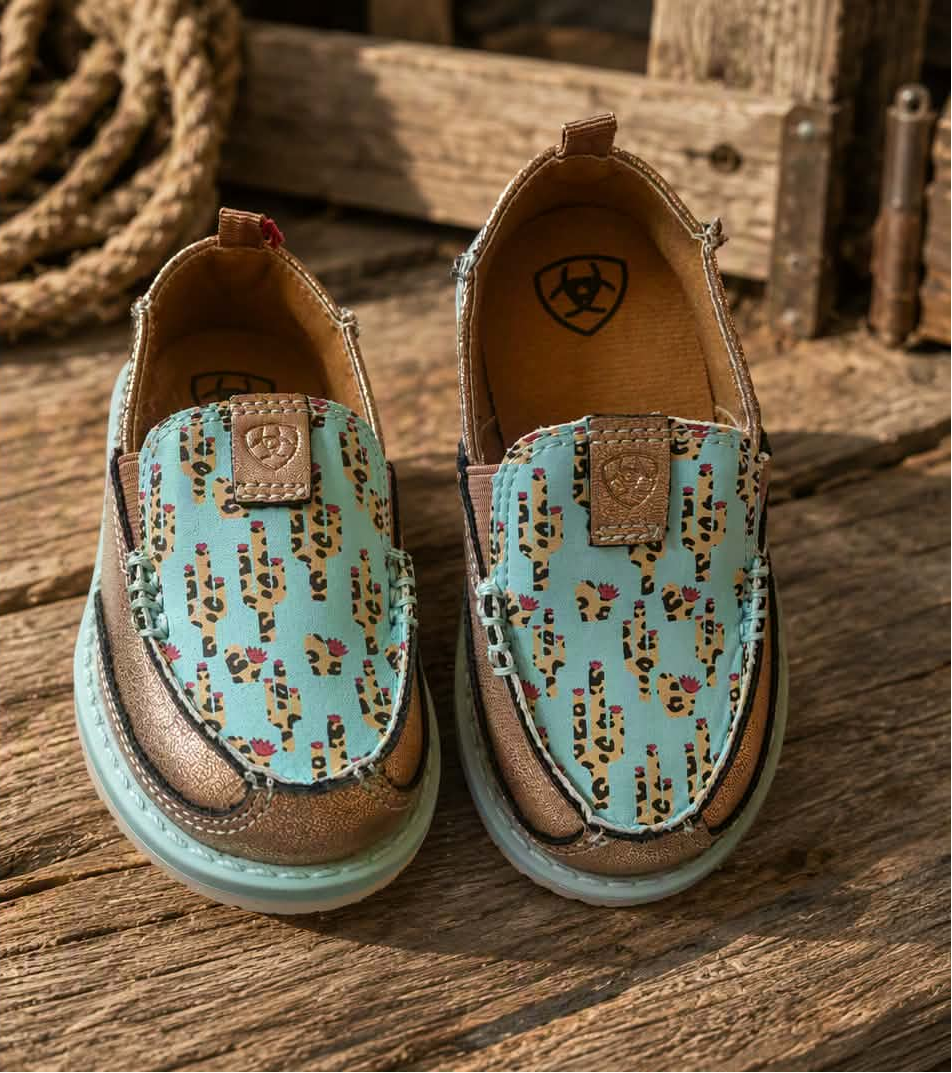 Ariat Lil' Stompers Piper Toddler Cruiser - Gold & Turquoise Cactus Leopard