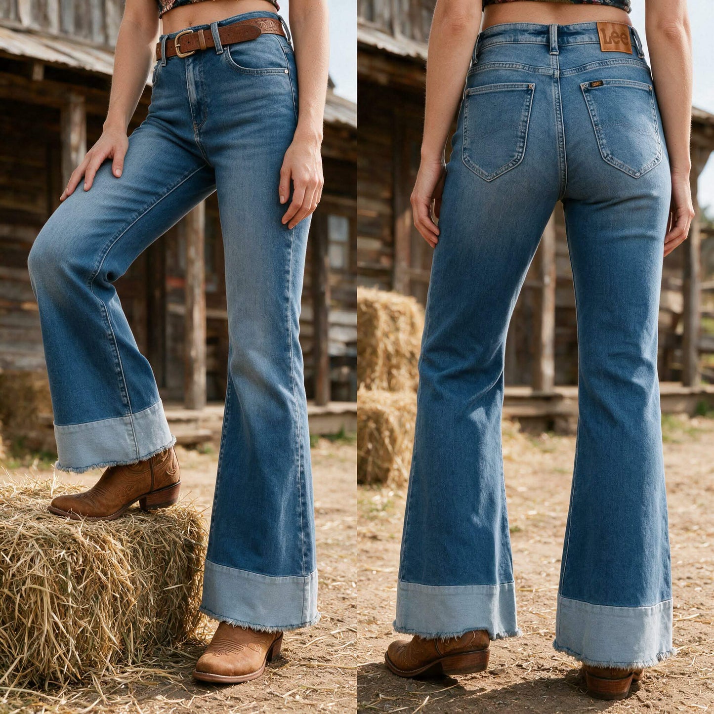 Wrangler Vintage Modern Two-Tone Flare Jeans